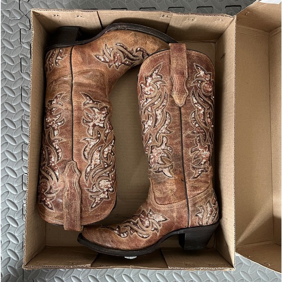 Corral Shoes - Women’s Corral Cognac Glitter Boots